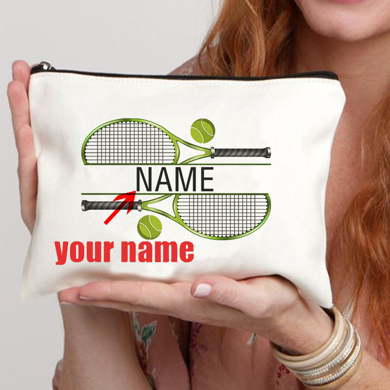 Personalized Name Box - パーソナライズされたテニスカスタム名化粧バッグギフトテニス愛好家化粧品ケーステニスコーチギフト十代の少女ギフト鉛筆ケース