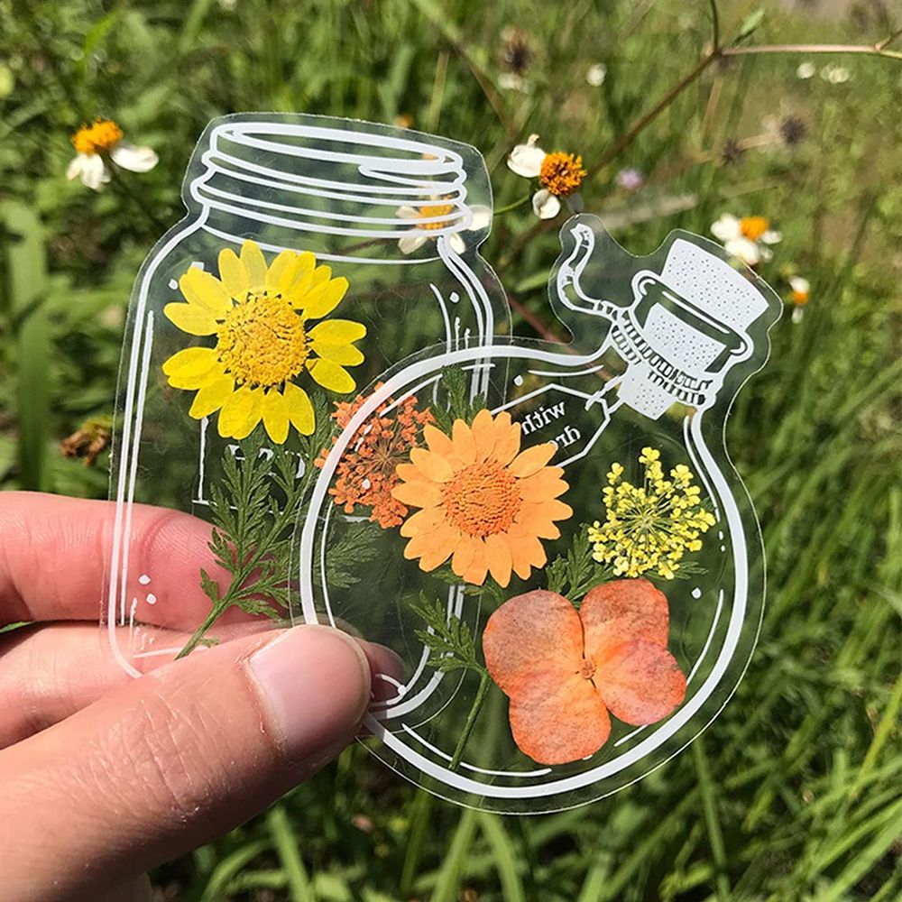 透明で乾燥した花の識別ブックマーク、ページクリップ、読書マー - Dried Flower Bookmark のレビューと価格