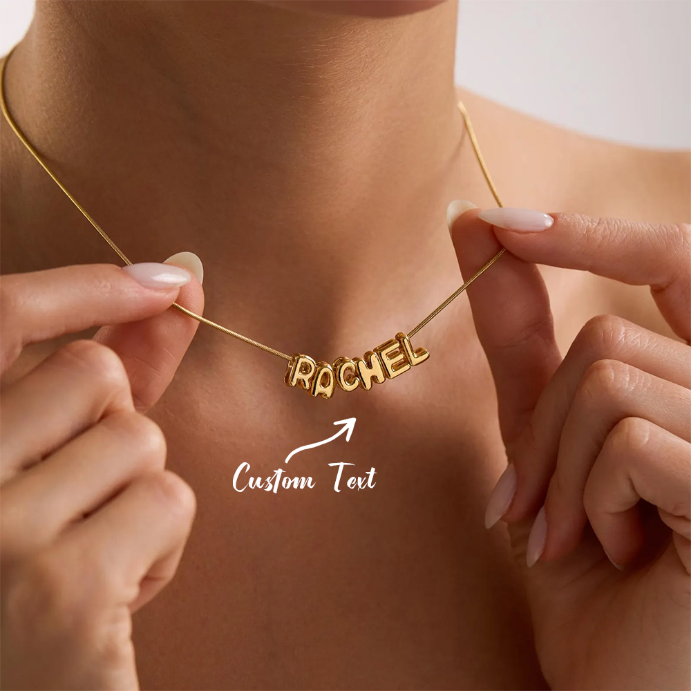 カスタムバルーンイニシャルネームネックレス女性用パーソナライ - Name Necklace Custom のレビューと価格