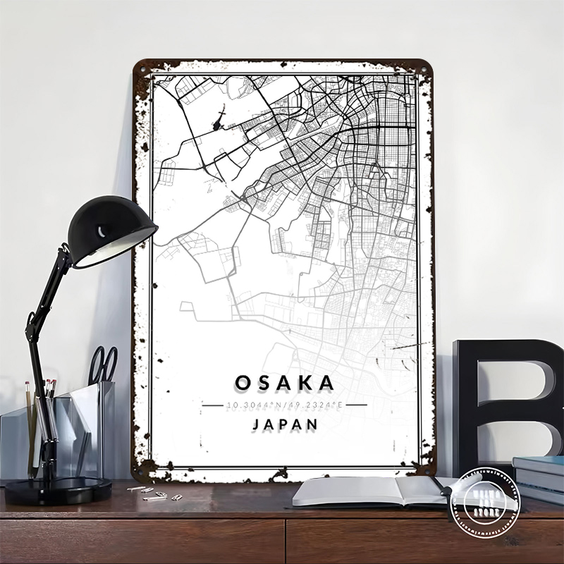 大阪地図 3D テクスチャプリントポスターカスタマイズされた - Custom Map Poster のレビューと価格
