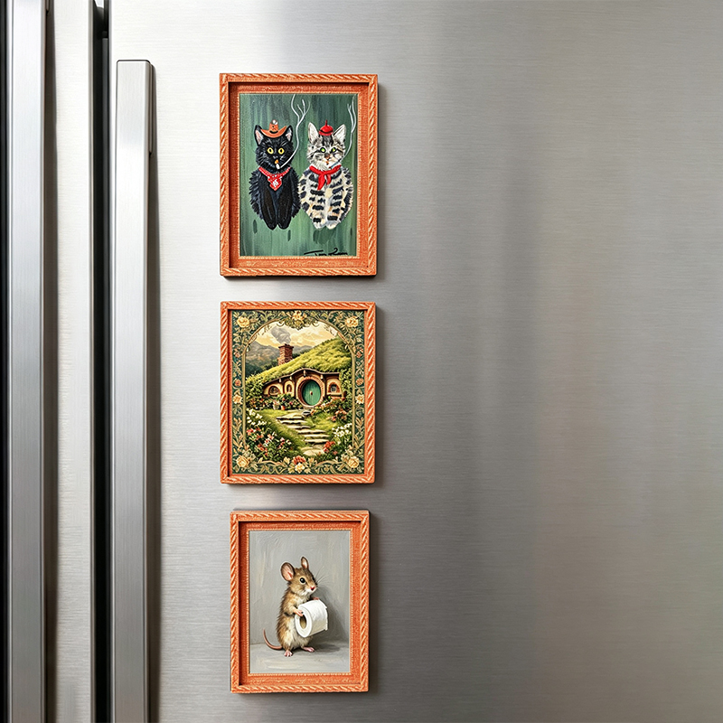 木製冷蔵庫マグネットフォトフレームミニかわいいクリエイティブ - Engraved Wood Frame のレビューと価格