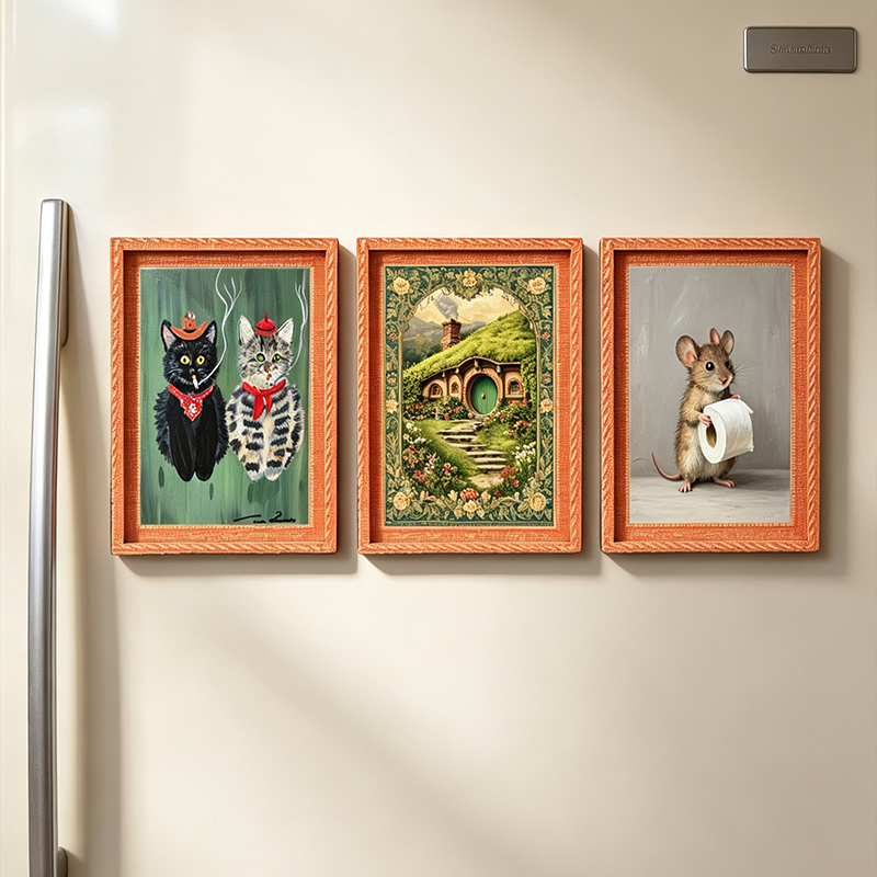 木製冷蔵庫マグネットフォトフレームミニかわいいクリエイティブ - Engraved Wood Frame のレビューと価格