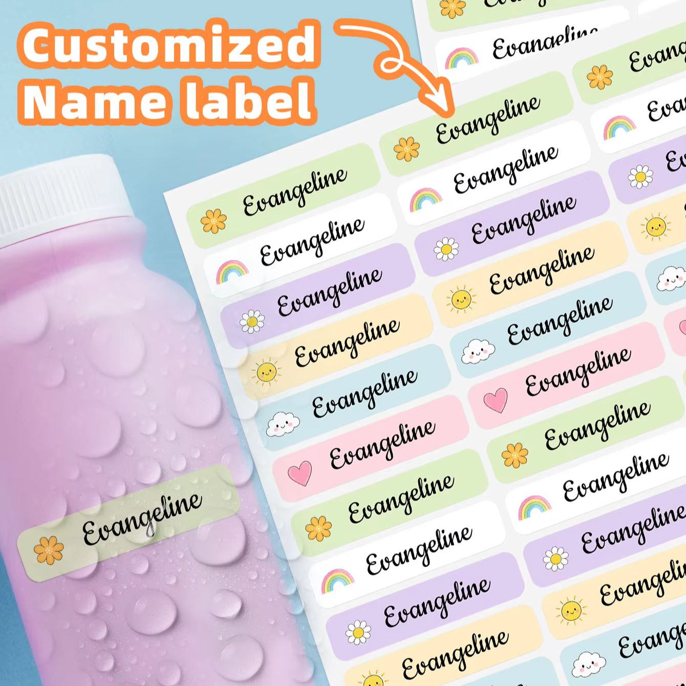 1-220枚のカスタム名入りステッカー、水筒、収納ボックス、 - Personalized Name Box のレビューと価格