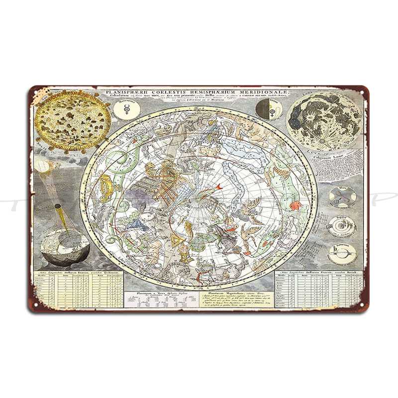 南の星空の星図メタルサイン壁飾りパブ壁壁画パーティーカスタマ - Custom Star Map のレビューと価格