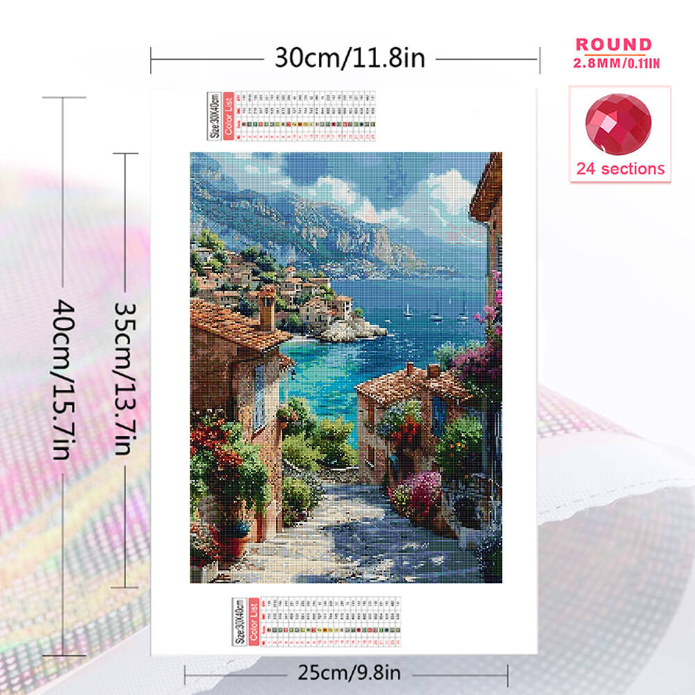 1ピースフレームレスダイヤモンドペインティングストリートシー - Photo Mosaic Print のレビューと価格