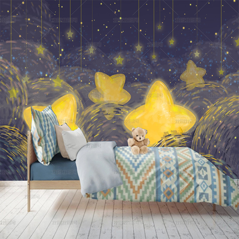 カスタマイズされた3D手描きの夢の壁紙、夜空の星、子供部屋、 - Custom Night Sky のレビューと価格