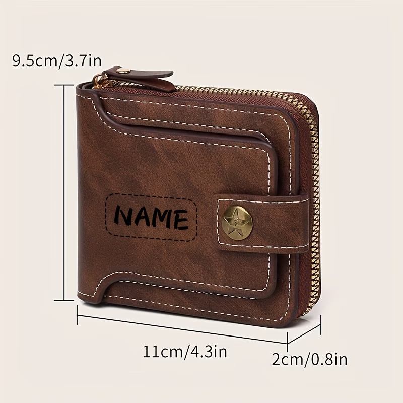 カスタムネームメンズPUウォレット、コンパクトなメタルテクス - Personalized Name Box のレビューと価格
