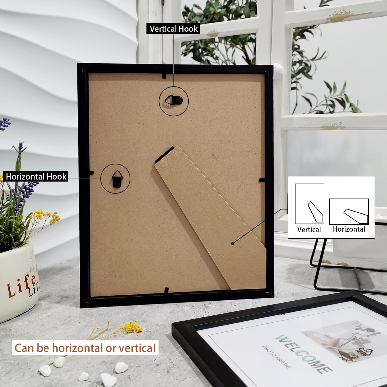 木製フォトフレーム4個セット、クラシックな壁掛け/卓上ディス - Engraved Wood Frame のレビューと価格