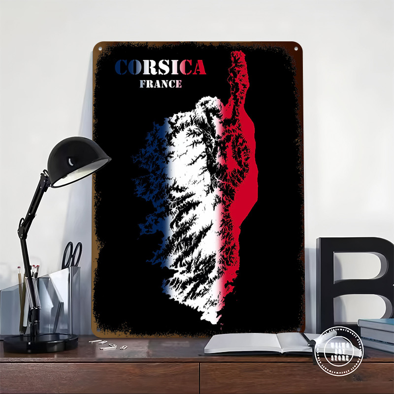 コルシカ島フランス地形等高線地形図メタルポスター、ファンや愛 - Custom Map Poster のレビューと価格