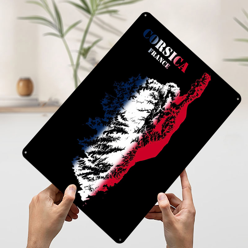 コルシカ島フランス地形等高線地形図メタルポスター、ファンや愛 - Custom Map Poster のレビューと価格