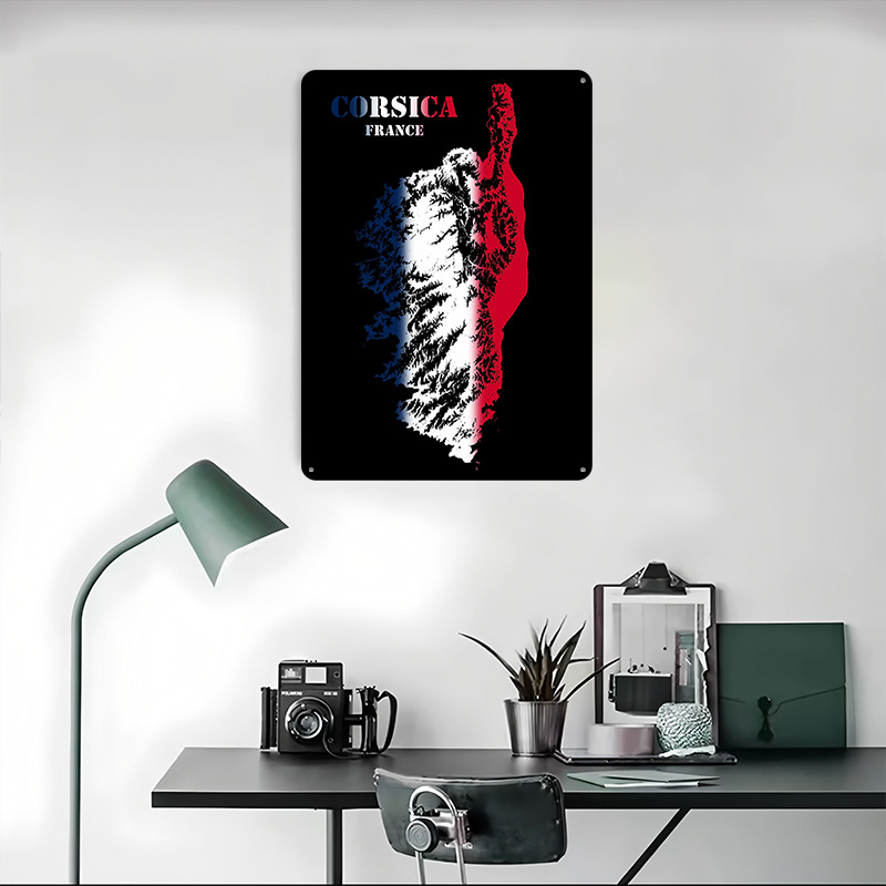 コルシカ島フランス地形等高線地形図メタルポスター、ファンや愛 - Custom Map Poster のレビューと価格