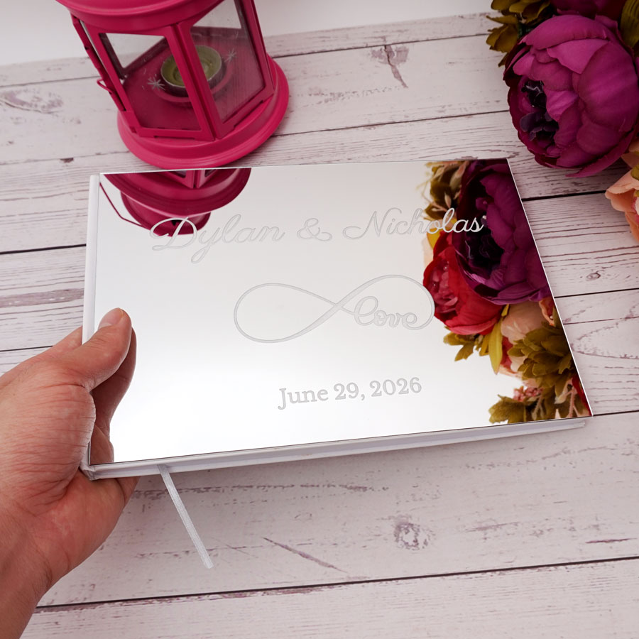 パーソナライズされたアクリルミラーカバー,結婚式のゲストブッ - Custom Photo Book のレビューと価格