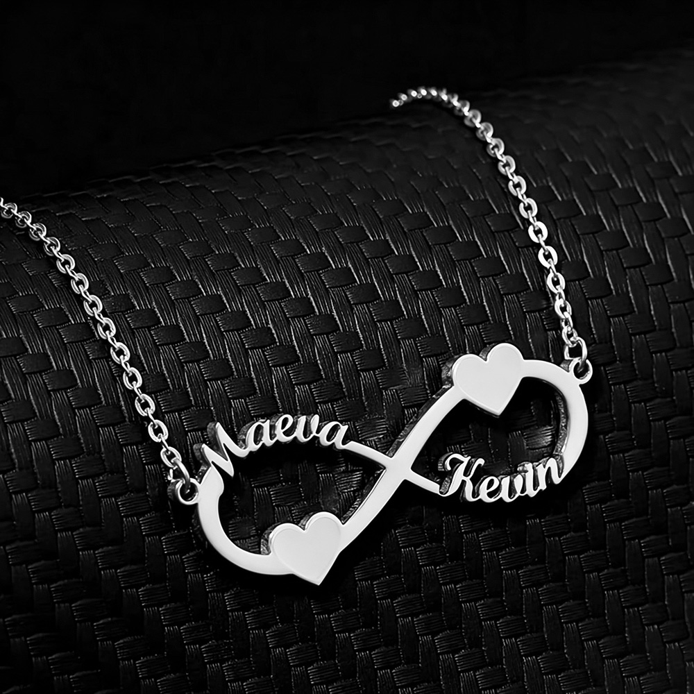 カスタムネームネックレス インフィニティハートペンダント ス - Name Necklace Custom のレビューと価格
