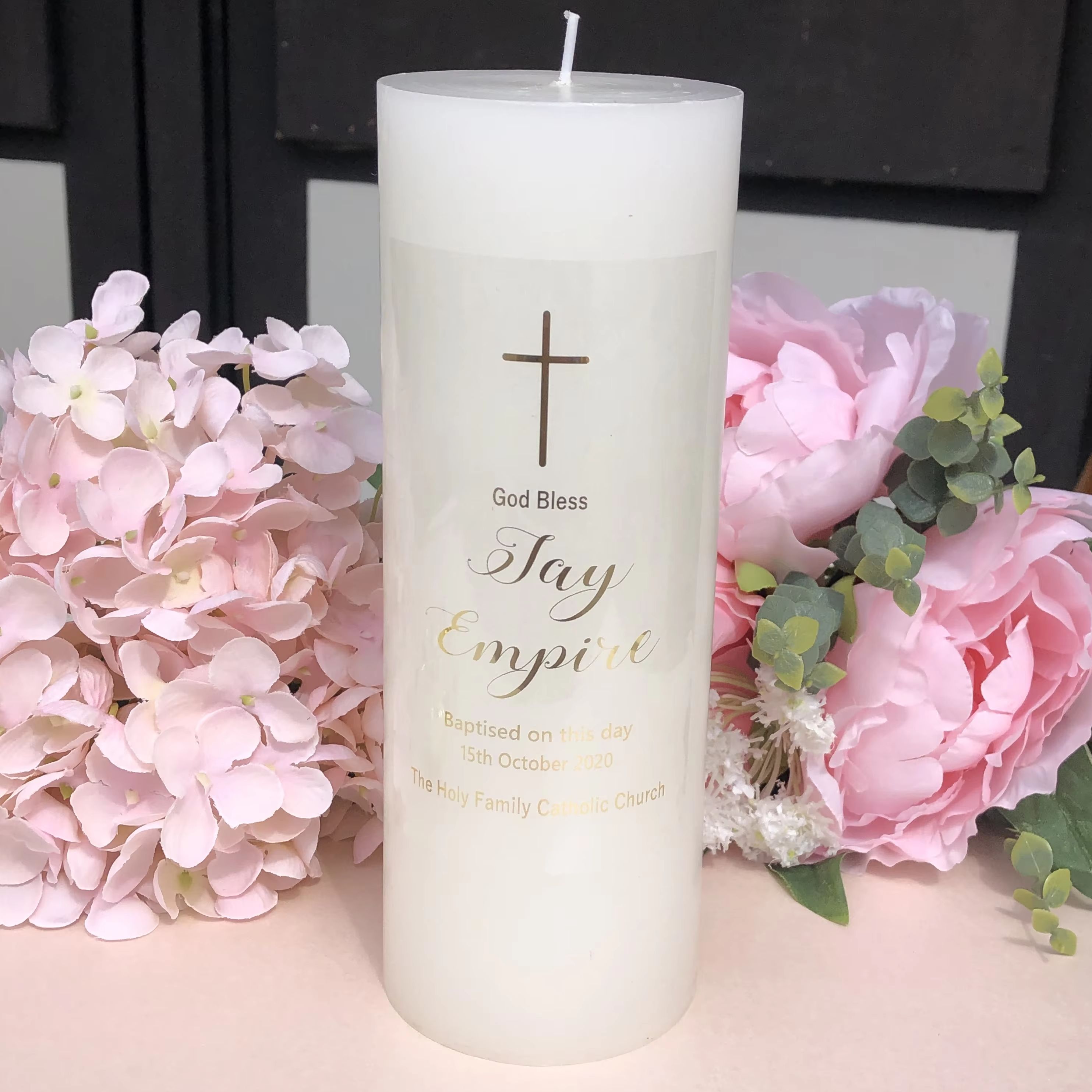 1パーソナライズされた最初の聖体拝領キャンドルステッカーゴッ - Personalised Candle Label のレビューと価格