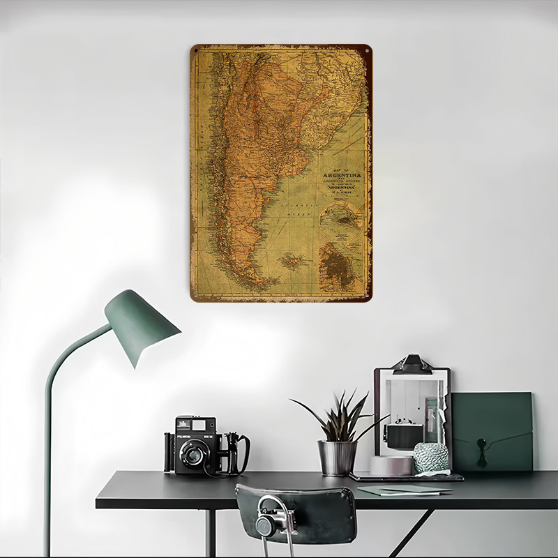 アルゼンチンのヴィンテージ地図ブリキポスター、カスタマイズさ - Custom Map Poster のレビューと価格