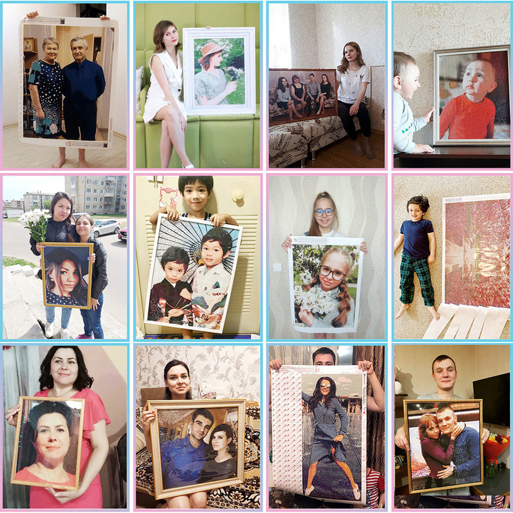 Huacan フルキットダイヤモンド塗装写真カスタムモザイク - Photo Mosaic Print のレビューと価格
