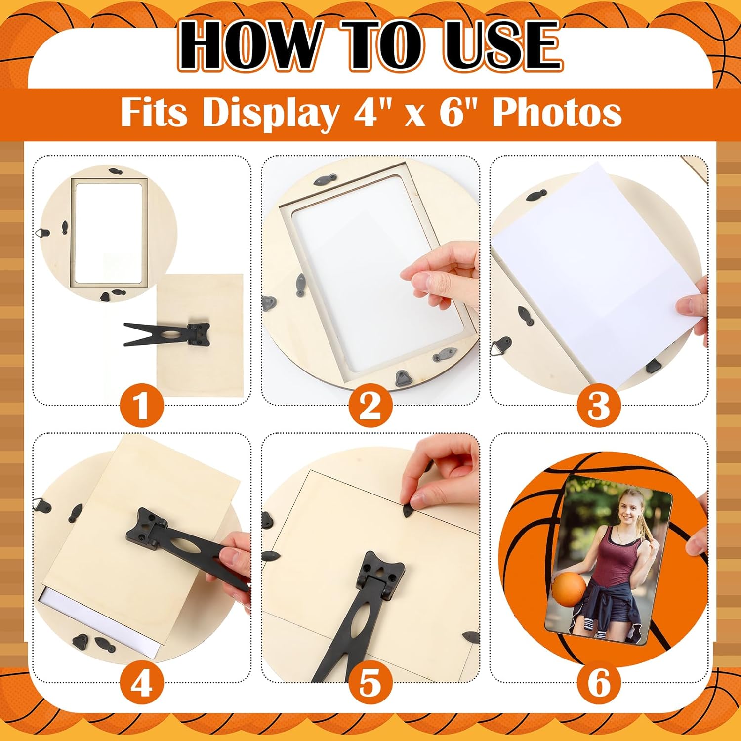 1/2/3/4 個木製額縁バスケットボールテーマスポーツ写真 - Engraved Wood Frame のレビューと価格
